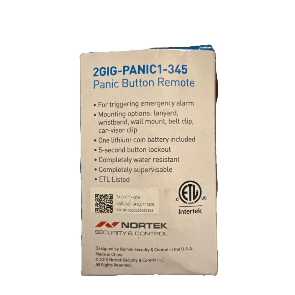 2GIG PANIC1‐345 Wireless‎ Panic Button Remote